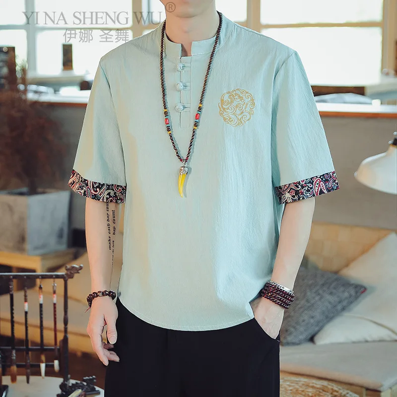 Japanese Samurai Traditional Style Kimono Casual Shirt Fashion Jackets Men Chinese Streetwear Loose Shirt Clothing Tops