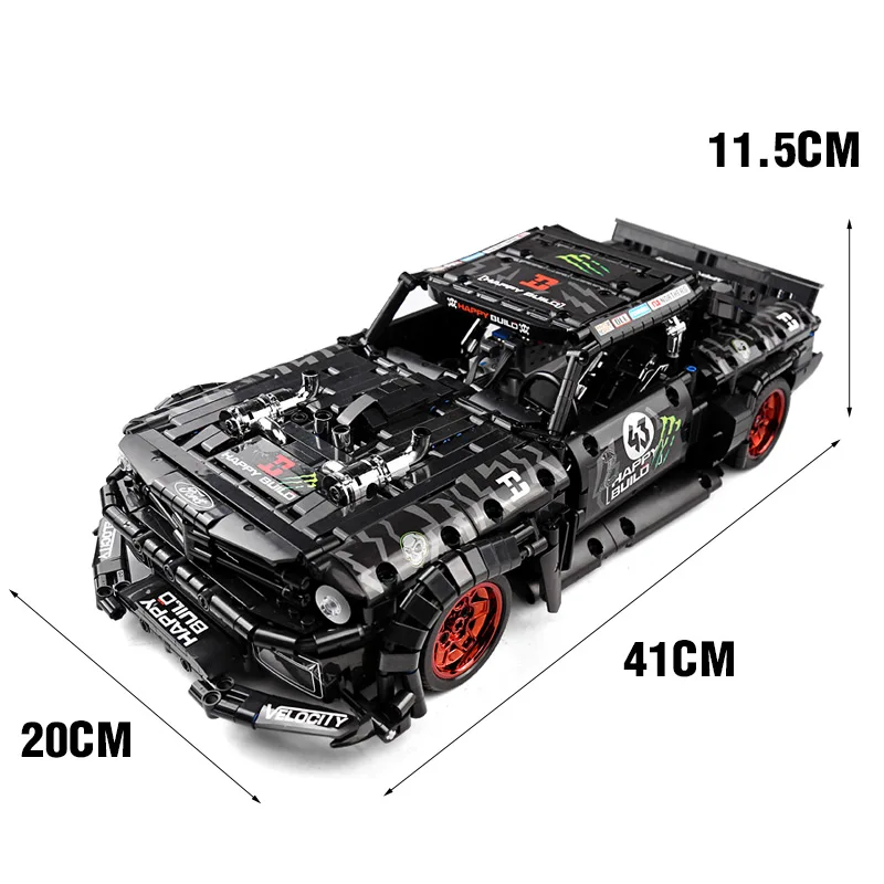 Technic RC Ford Mustang Hoonicorn РТР V2 городской автомобиль совместим MOC 22970 Кирпичи Модель