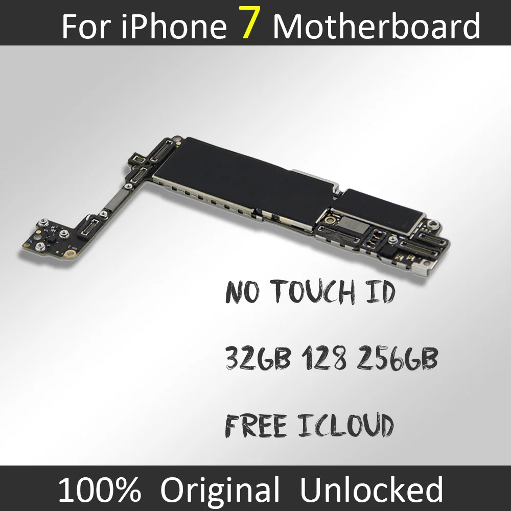 

Factory unlocked for iPhone 7 Motherboard Without Touch ID,Original for iphone 7 Mainboard 32GB 128GB 256GB with Chips