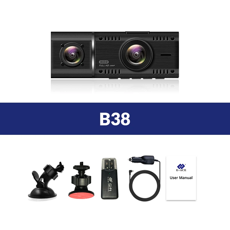 E-ACE Автомобильная камера 1,5 дюймов Full HD DVR 1080P Dash Cam 170 градусов ночного видения авто рекордер с камерой заднего вида