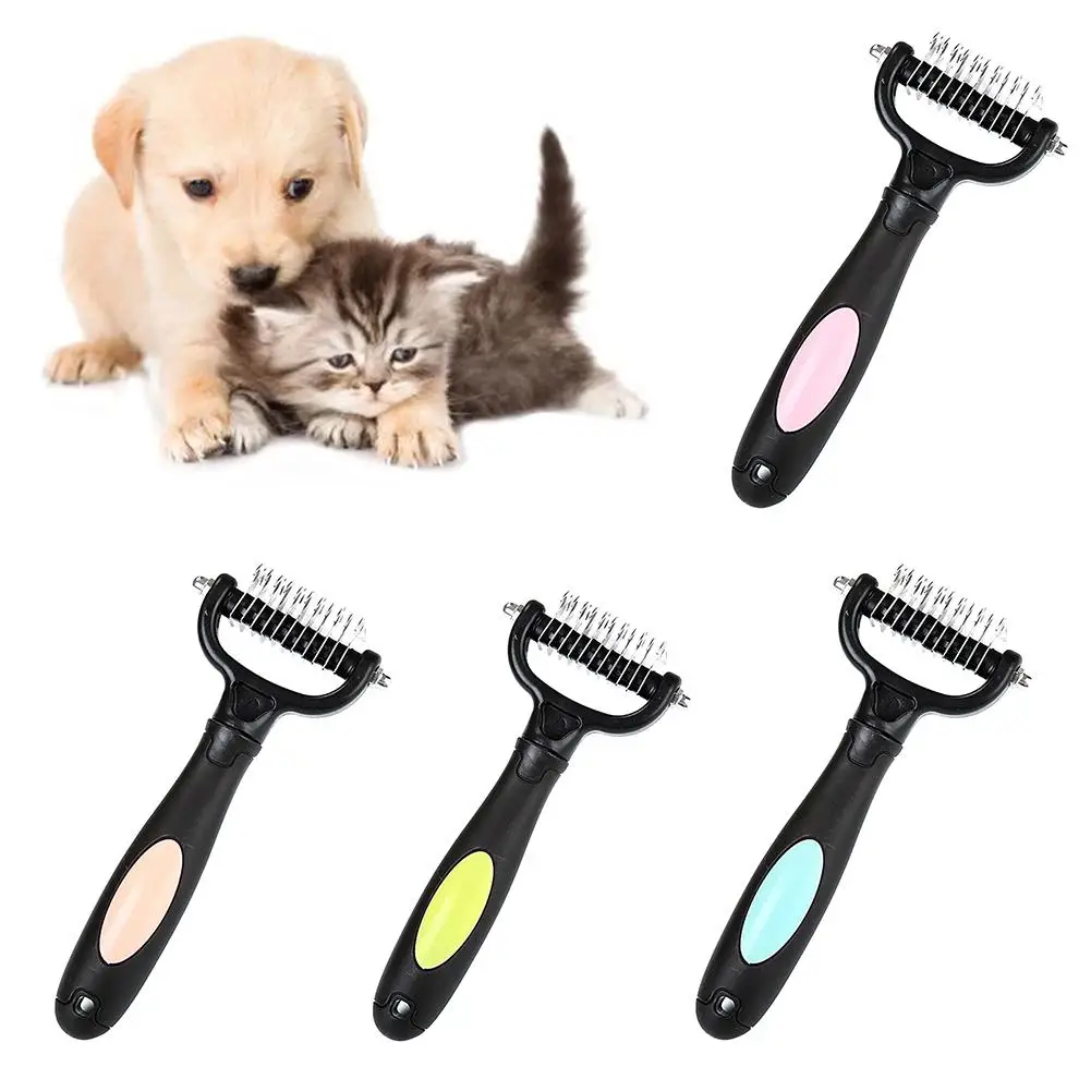 

Pet Dog Cat Double-sided Grooming Comb Brush Rake Fur Trimming Hair Remover Double-sided, Rake, Hair Remover