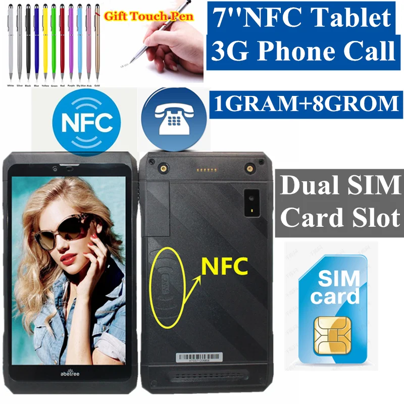 Big Sales 7 Inch 1GB+8GB NFC MTK6582 Android 4.4 Tablet PC 3G Phone Call Dual SIM Card Quad Core WIFI 1024x 600 | Компьютеры и офис