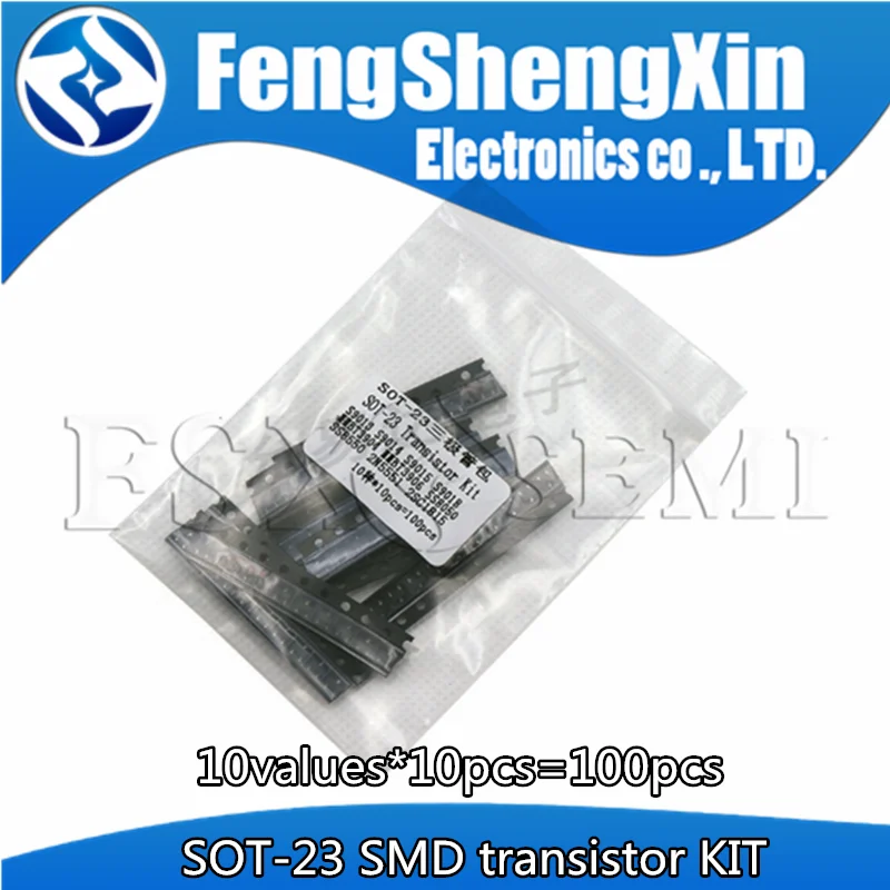 10 значений X шт. = 100 комплект транзисторов SOT-23 SMD S9013 S9014 S9015 S9018 MMBT3904 MMBT3906 SS8050 SS8550 2N5551