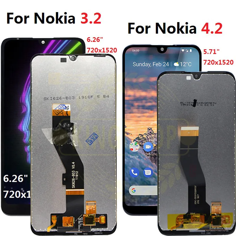 Для Nokia 3,2 lcd TA-1156 1159 1164 дисплей кодирующий преобразователь сенсорного экрана в сборе Замена для Nokia 4,2 lcd TA-1184, 1133,1149