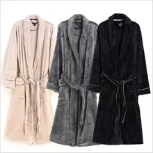 Зимние плотные теплые халаты, мужские кимоно, роскошные фланелевые халаты для влюбленных, мужские домашние халаты с длинным рукавом и поясом, XXXL 130KGS