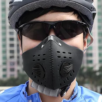 

Reusable Face Mask with Activated Carbon Dustproof Filter Anti-pollution Cycling Face Mask Mouth-muffle for Pollen Allergy
