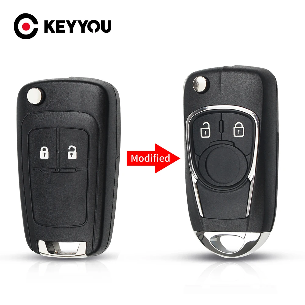 Ключ-раскладушка KEYYOU для Chevrolet Cruze Buick VAUXHALL Opel Insignia Astra Zafira 2 кнопки | Автомобили и