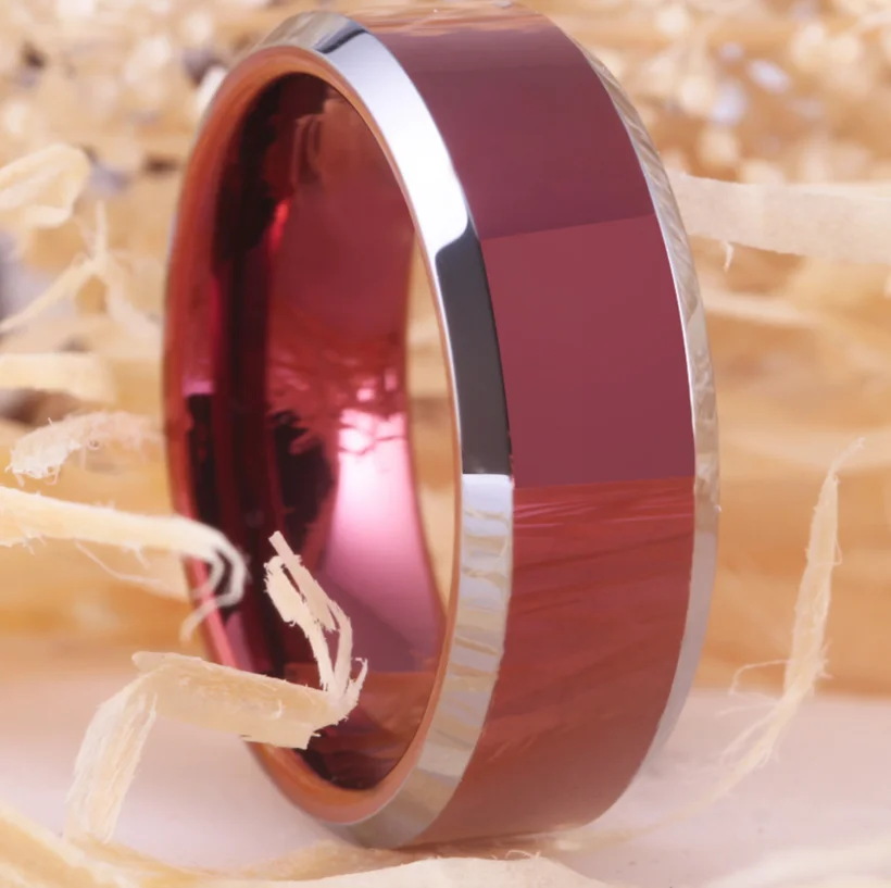 Classic Red Tungsten Wedding Rings For Men Women ring jewelry,wedding rings,womens ring,jewelry rings