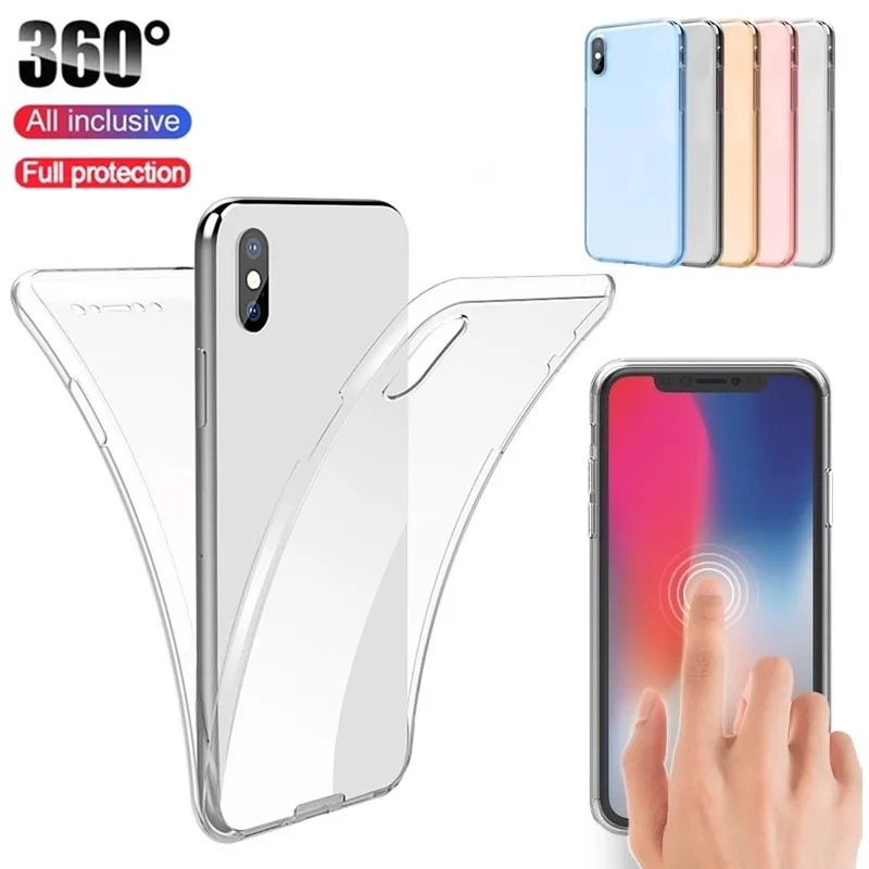 360 двойной защитный чехол для iPhone 11Pro SE 2020 TPU 6 7 8 Plus 11 X XR XS Max телефона Funda Coque|Бамперы|