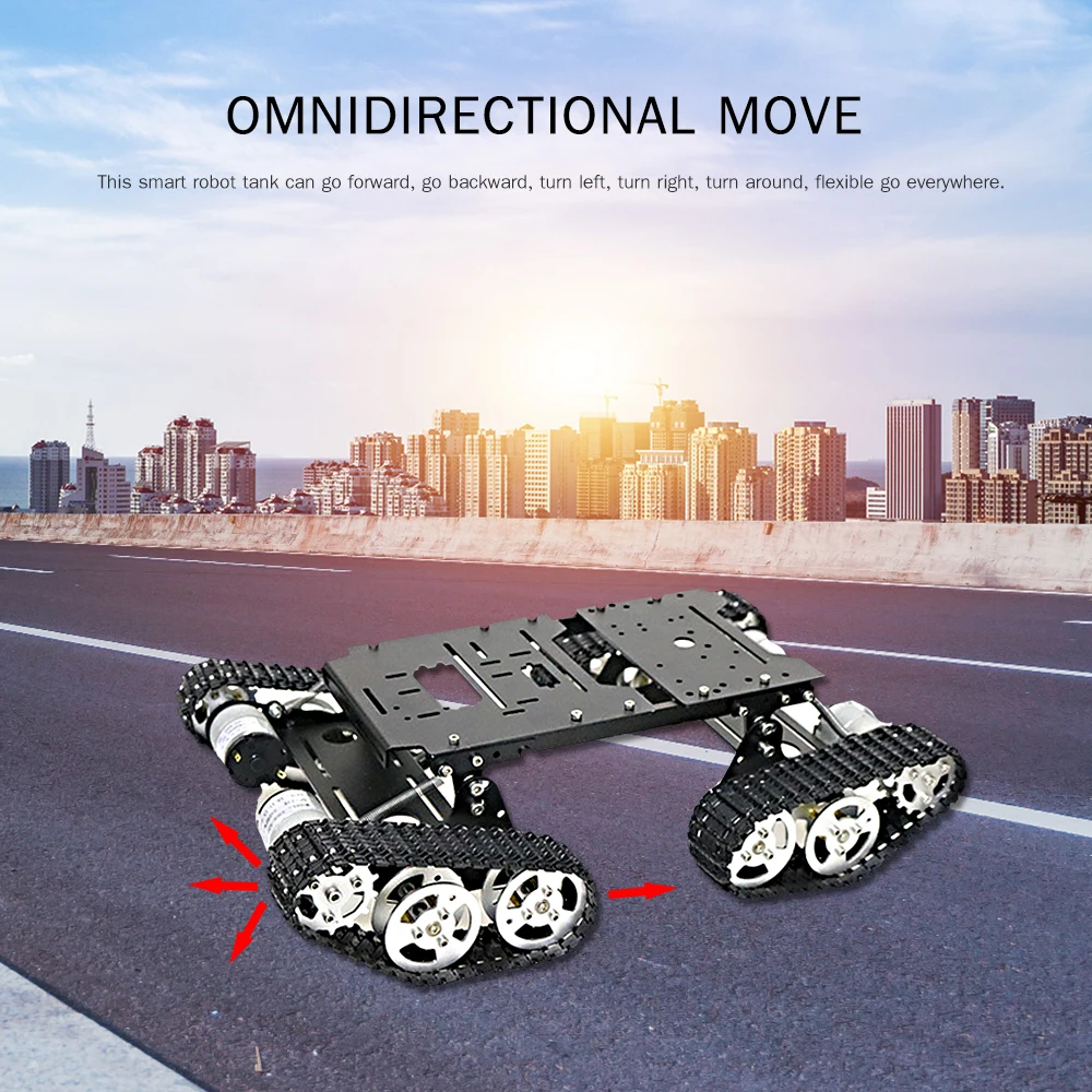 Умный автомобиль робот Платформа 4WD Робот Танк шасси комплект амортизирующий DIY