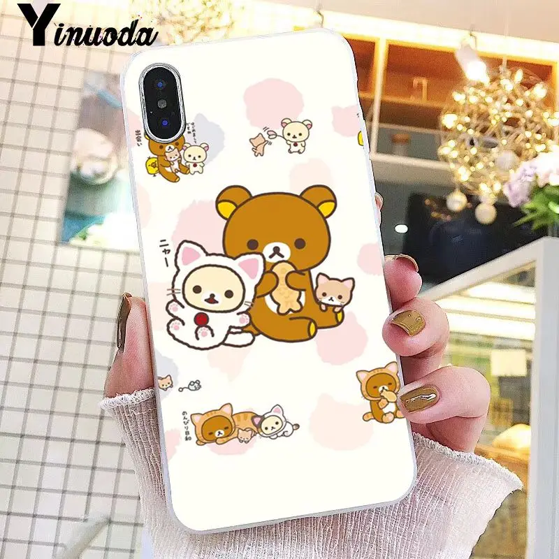 Yinuoda милый медведь Rilakkuma ТПУ Мягкий силиконовый чехол для телефона iPhone 8 7 6 6S Plus X XS MAX 5 5S SE XR 10 Чехол