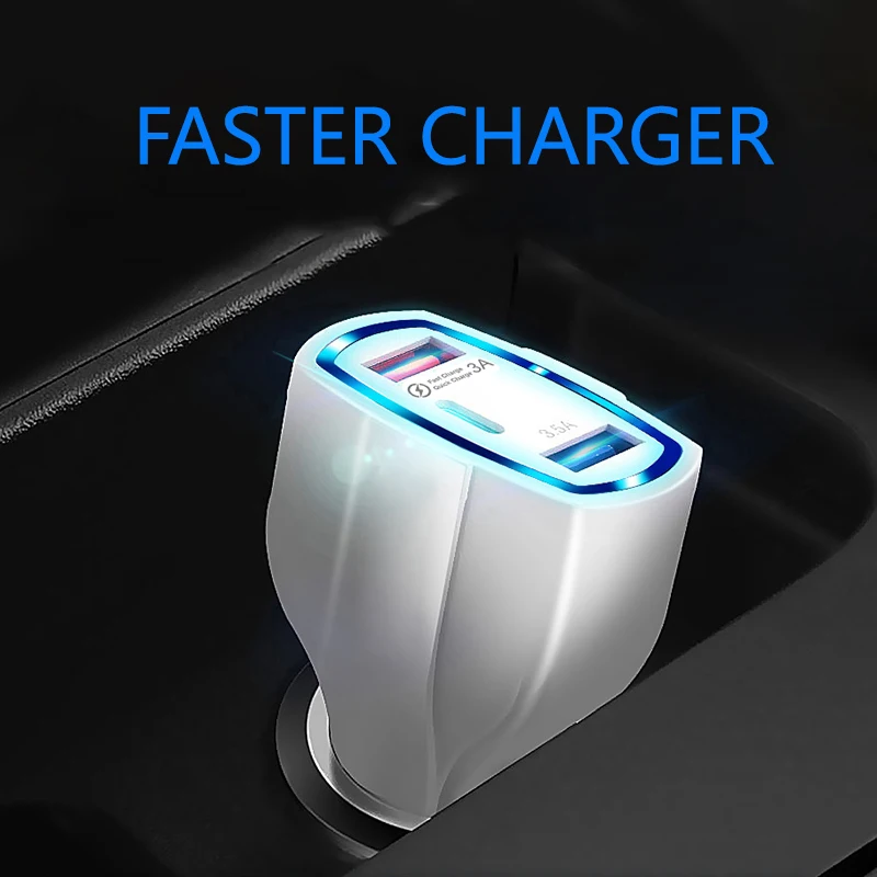 Автомобильное зарядное устройство с двумя usb-портами и светодиодный ным дисплеем