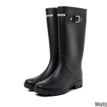 

New Fashion rain boots women Martin boots snow boots waterproof motorcycle boots high boots rain boots buckle long shoes