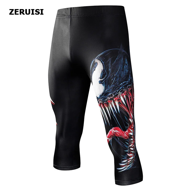 Goede Compressie Leggings Knie Pads Heren Running Broek Gym Fitness Sportkleding Jogger Training Yoga Broek Voor Mannen Cropped Broek