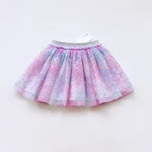 Милая бальная юбка для маленьких девочек детская одежда летняя, осенняя, зимняя разноцветная одежда детская сетчатая юбка-пачка русалки с блестками
