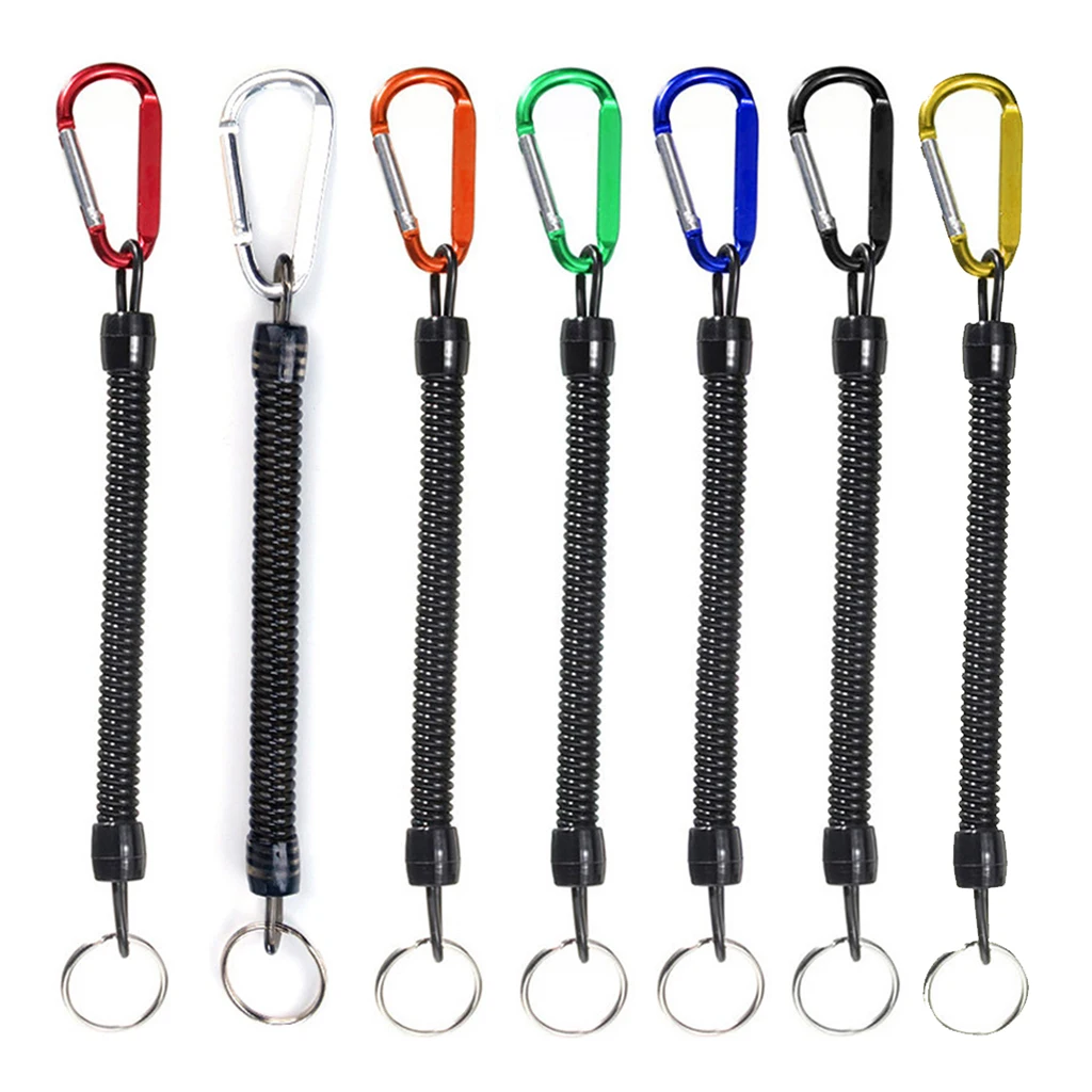 Fishing Lanyards Kayak Boating Heavy Duty Fishing Tool Safety Coil Lanyard Retractable 100-120cm/39-47inch