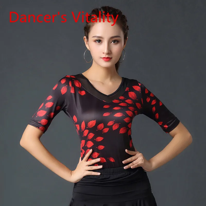 National Standard Dance Costume New Female Adult Ballroom Dance Shirt