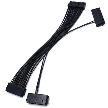 

24Pin Dual PSU Power Extension Cable PC Three Power Supply Synchronization Cable Connector 12.6 Inches / 32cm