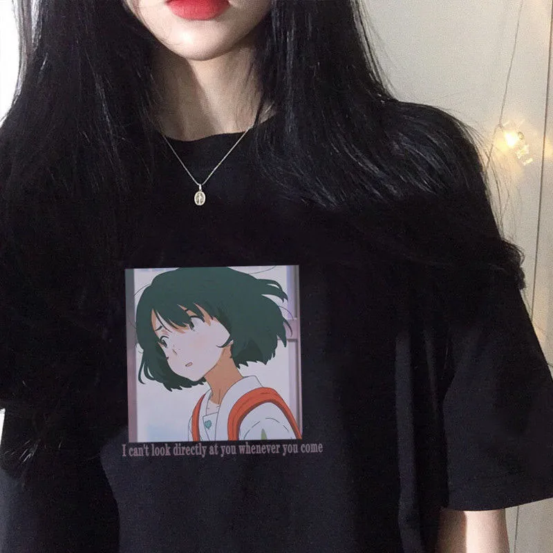 Harajuku Clothes y2k Summer Goth Female Tee Aesthetic Loose Women T-shirt Punk Dark Grunge Streetwear Ladies gothic Top Tshirts