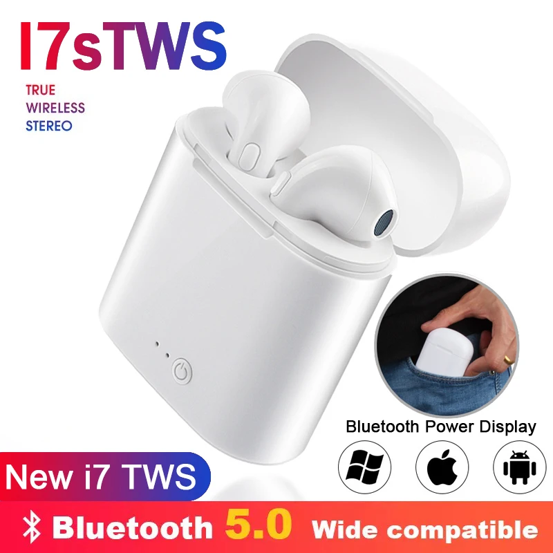 

i7s TWS Mini Wireless Bluetooth Earphone Stereo Earbud Headset Headphones Mic For Iphone Xiaomi All Smart Phone i10 i12