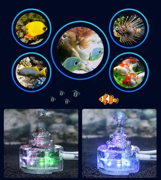 

US/UK/EUplug Aquarium Landscaping Decoration Colorful Aquarium Lights LED Diving Lights Fish Tank Lights Bubble Lights Air Stone