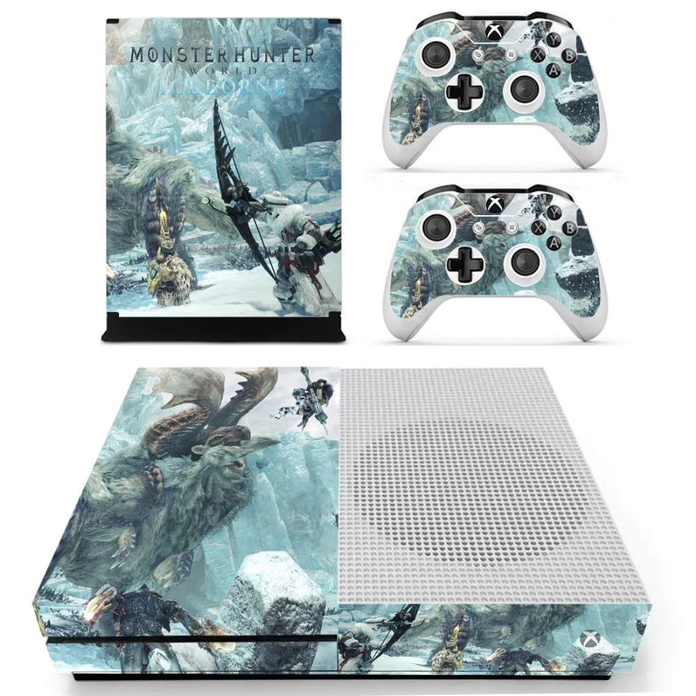 Monster Hunter World Skin Sticker Decal For Microsoft Xbox One S Console and 2 Controllers For Xbox One S Skin Sticker Vinyl