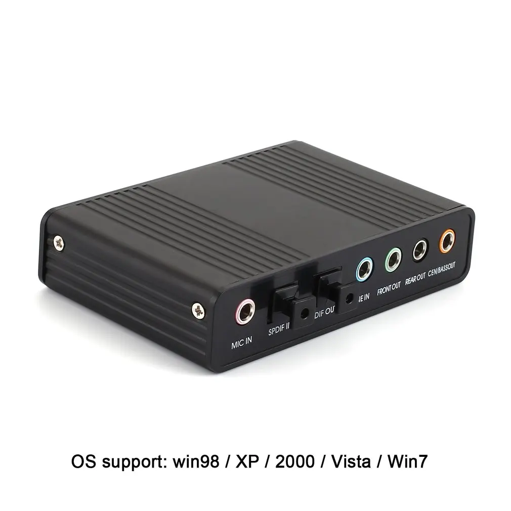 USB 6 канальная внешняя звуковая карта 5 1/7 1 Surround оптическая Звуковая для ПК