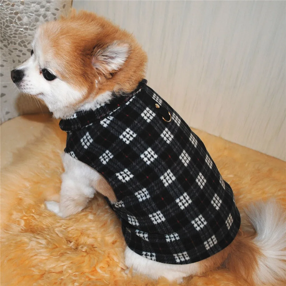 Pet dog fleece lapel vest pet dog cat fluffy warm vest puppy dog clothing pet dog clothes winter warm vestiti chihuahua 20D25 (12)
