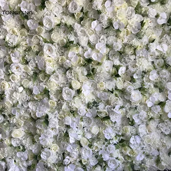 

TONGFENG IVORY 10pcs/lot Flower runner wedding decoration Artificial silk rose peony 3D flower wall wedding backdrop decoration