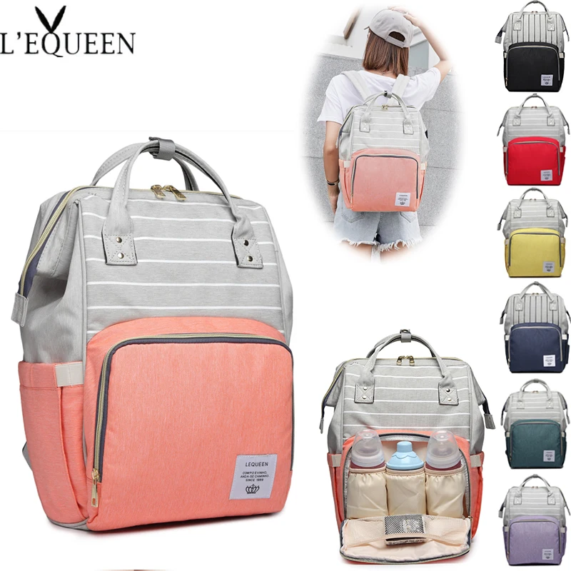 LEQUEEN Mummy Maternity bag Nappy Nursing Bags Large Capacity Diaper Bag Fashion Women Travel Backpacks Baby Bag for Baby Care