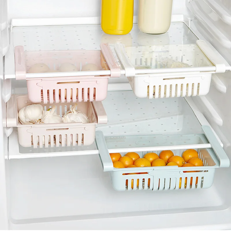 Retractable Drawer Type Refrigerator Container Box Food Fruit