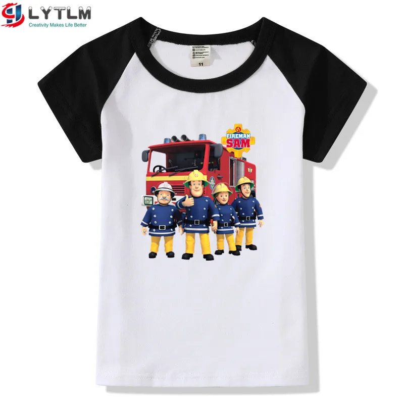 LYTLM Fire Truck/футболка одежда для маленьких мальчиков летние топы для больших детей, топы для девочек, XXX, футболки для мальчиков и девочек Enfant Karajuku, футболки пожарного