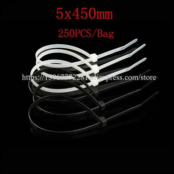 

250PCS Self-locking Nylon Cable Ties 5x450mm cable tie Assorted multicolor Plastic Zip Tie Loop Wire Wrap Zip Ties Many colors