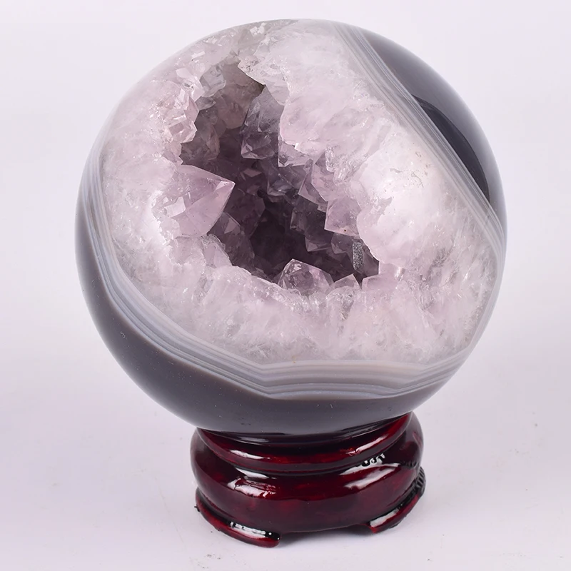 

1095 g Big Crystal Ball Hand Polished Natural Agate Sphere Statue Gemstone Craft Decor Figurine Chakra Healing Reiki