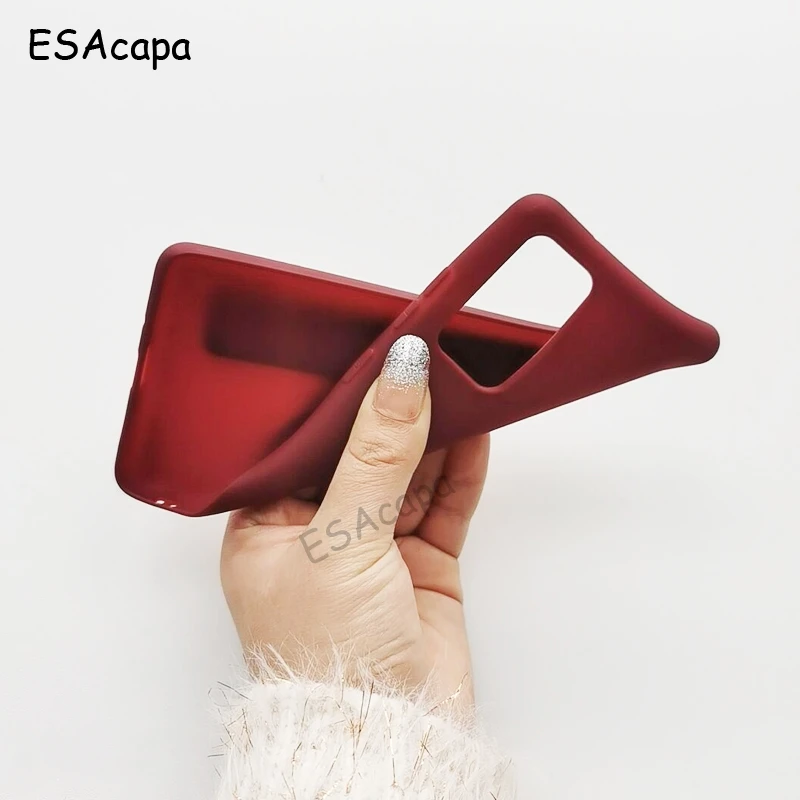 Silicone Matte Wristband Phone Case with Finger Grip - Solid Color Cover