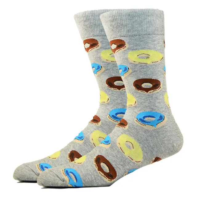 Burger Pizza Sushi Males Socks Fashion Cute Series Korean Harajuku Cartoon Funny Women Happy Cotton Cool Middle Tube Socks HK11050-4