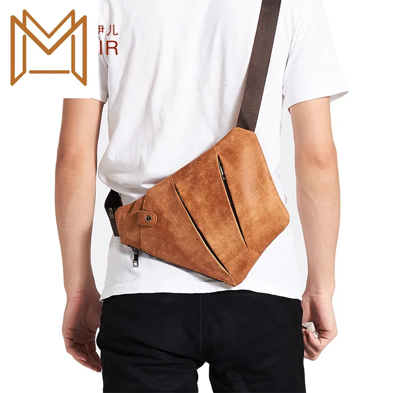

Genuine Leather Man Chest Package Leisure Time Chest Layer Cowhide Man Package Package