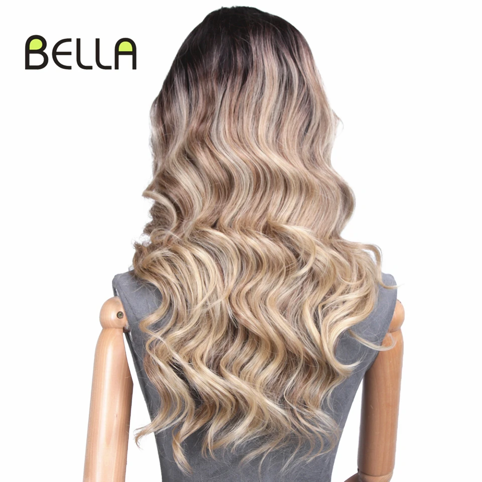 Wigs For Women Loose Wave Synthetic Lace Front Wig Brown Red Multicolor 1B Ombre High Temperature Cosplay Daily Party Hair BELLA