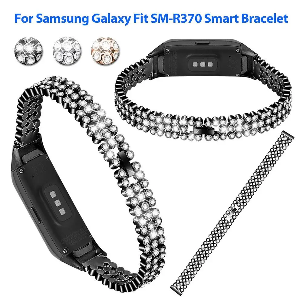 

For SM-R370 Strap 스포츠시계 Band Strap for Samsung Galaxy Fit 2019 Sport Watch Wrist Strap Diamond Smart Bracelet Accessories