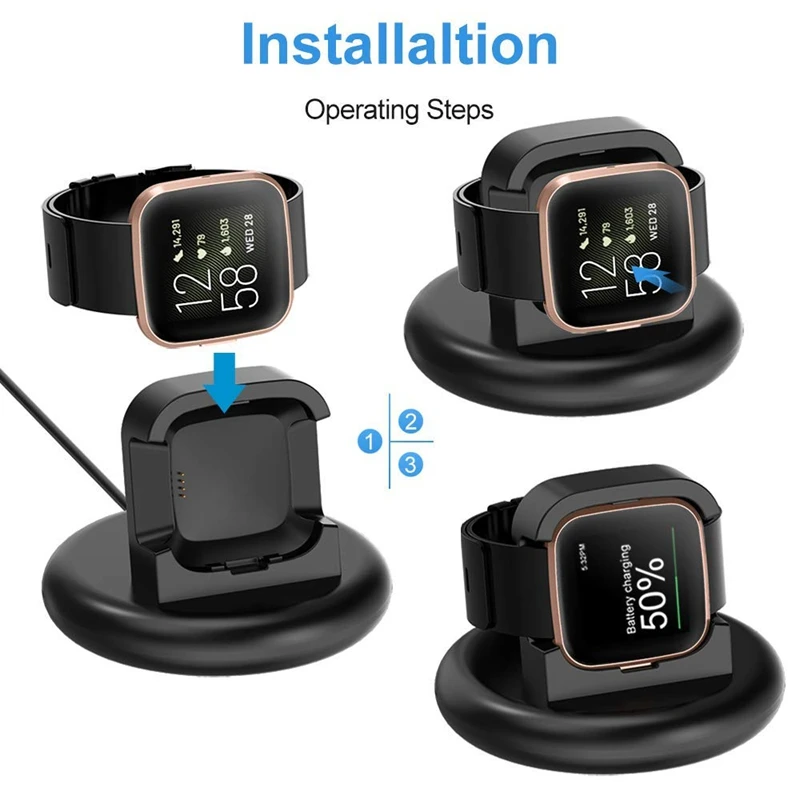 Подставка для зарядного устройства совместимая с Fitbit Versa 2 сменный USB адаптер
