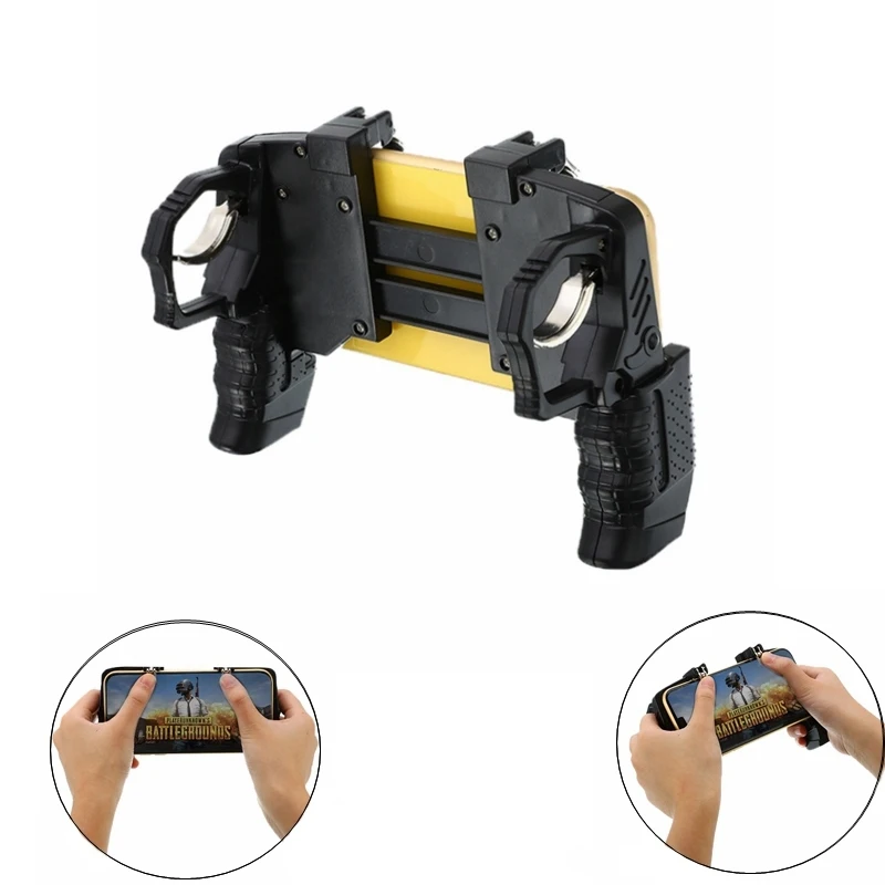  K21 Four-Finger PUBG Game Controller Gamepad Metal Trigger Shooting Free Fire Gamepad Joystick For 