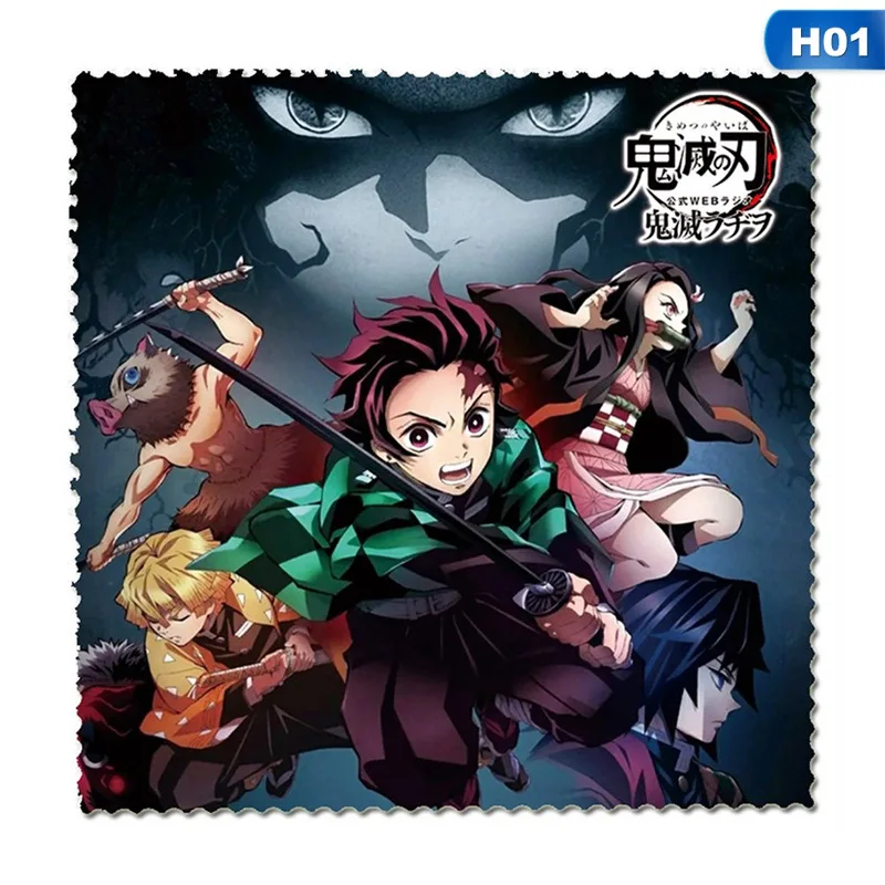 Аниме Demon Slayer салфетка для очистки очков объектива салфетки 16*15 см камера