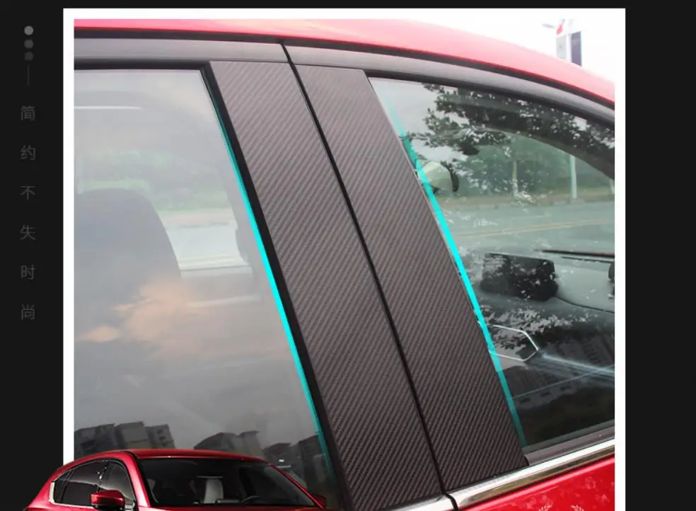 

Car sticker carbon Fiber Vinyl Window B Column Pillar Sticker Trim For MAZDA CX-5 CX5 2017 2018 2nd Gen Car Styling accessories