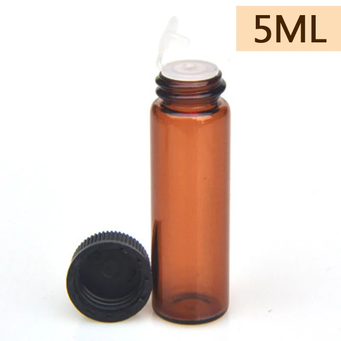 5ML 4 шт 1 мл 2 мл 3 мл 5 мл стеклянный флакон для эфирного масла тонкое стекло маленькие коричневые флаконы для парфюмерного масла пробный флакон - Окраска металла: 5ML