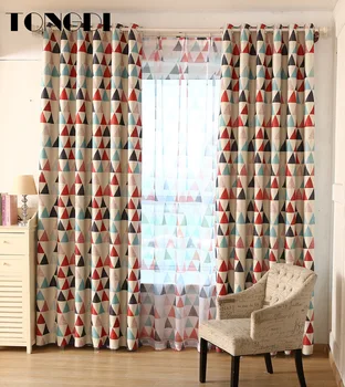 

TONGDI Children Blackout Curtains Cartoon Printing Triangular For Home Bedroom Living Room Window Blind Panel Noise Reducing