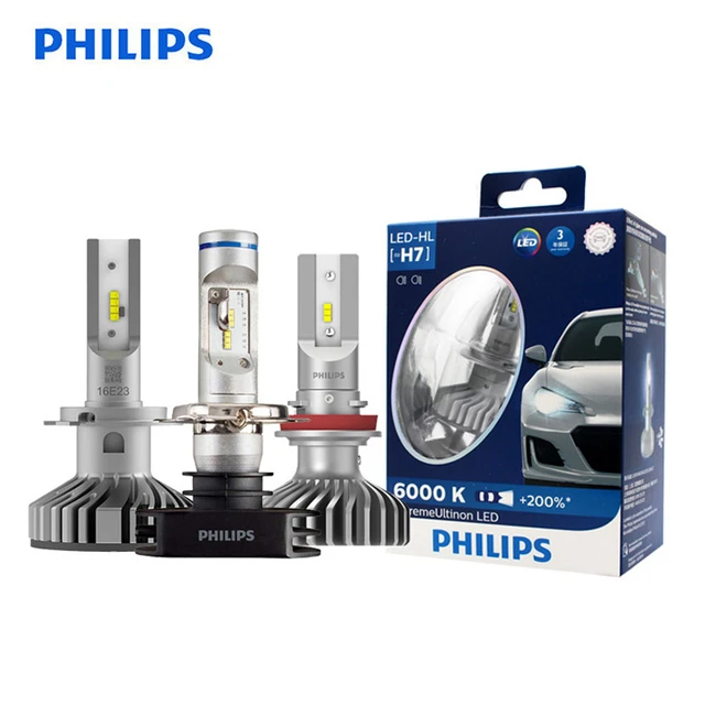 Philips X-treme Ultinon LED H7 12V 12985BWX2 6000K Bright Car LED Headlight  Auto HL Beam +200% More Bright Stylish (Twin Pack)