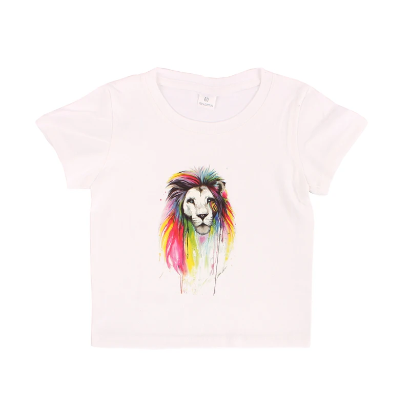 Boys Girls Cotton T-Shirt Lion King Cartoon Funny T shirt Children Short Sleeve Summer Tops Kids Owl Print Tee Clothes (10)