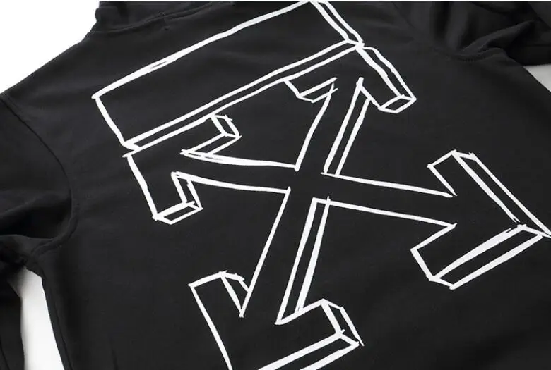 Эскиз 3D стрела 19ss Off-White OW для мужчин и женщин унисекс осень зима мода хлопок Повседневная Свободная Толстовка с капюшоном куртка с капюшоном