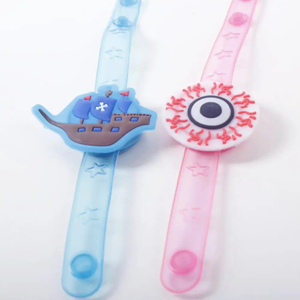 Halloween Kids Pumpkin Skull Bracelet LED Glowing Watch Prop Toy Party Decoration Comfortable To Wear | Дом и сад