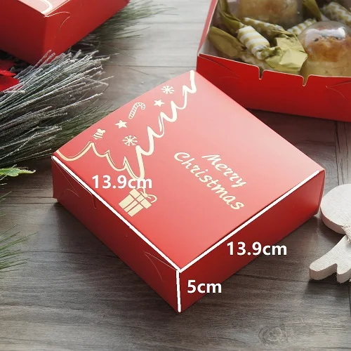 13,9*13,9*5 см, 10 штук в партии рождественская ель подарок дизайнерская бумажная коробка для конфет и печенья праздничная подарочная упаковка свеча ручной работы мыла